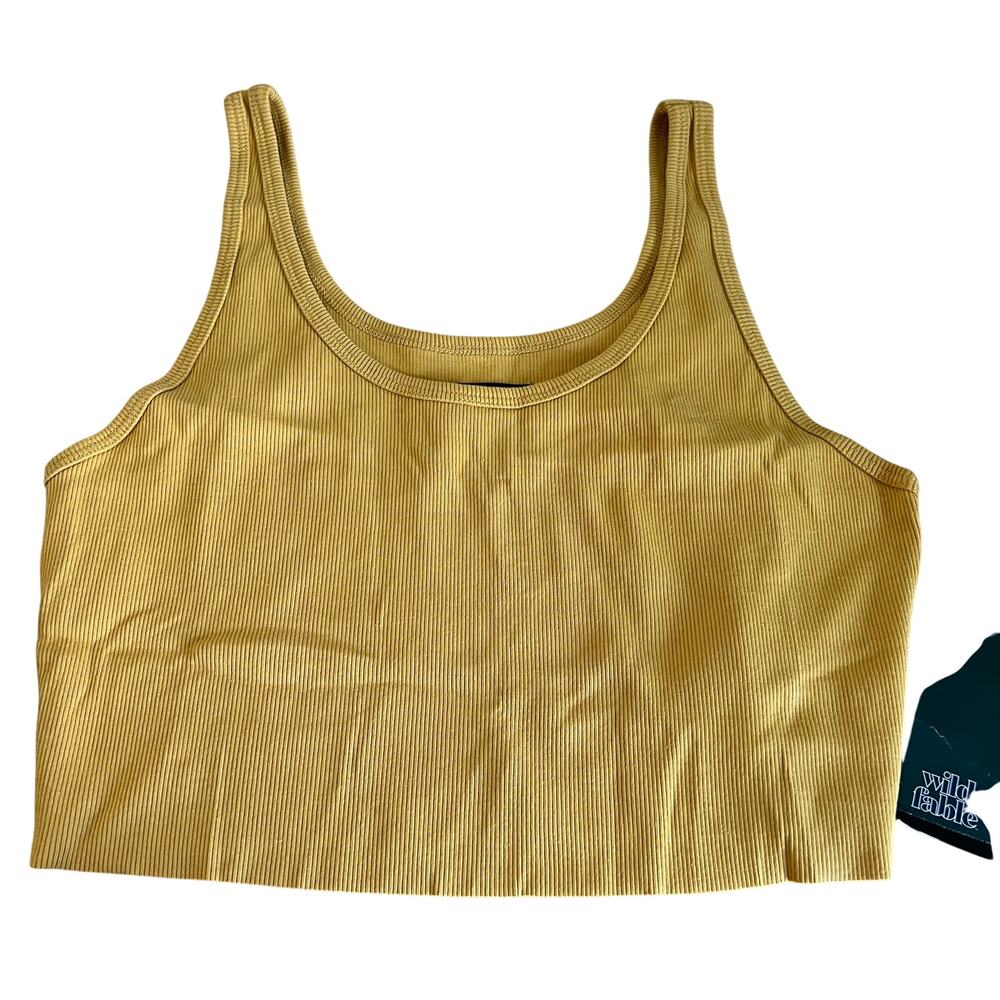 Wild Fable Women's Dark Gold Cropped Tiny Tank Top - Size Large - NWT